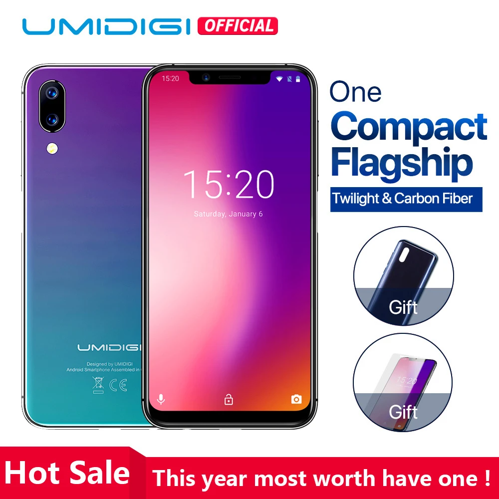 UMIDIGI ONE Global version 5.9"fullsurface mobile phone Android 8.1 P23 Octa Core 4GB 32GB smartphone 12MP+5MP Dual 4G cellphone