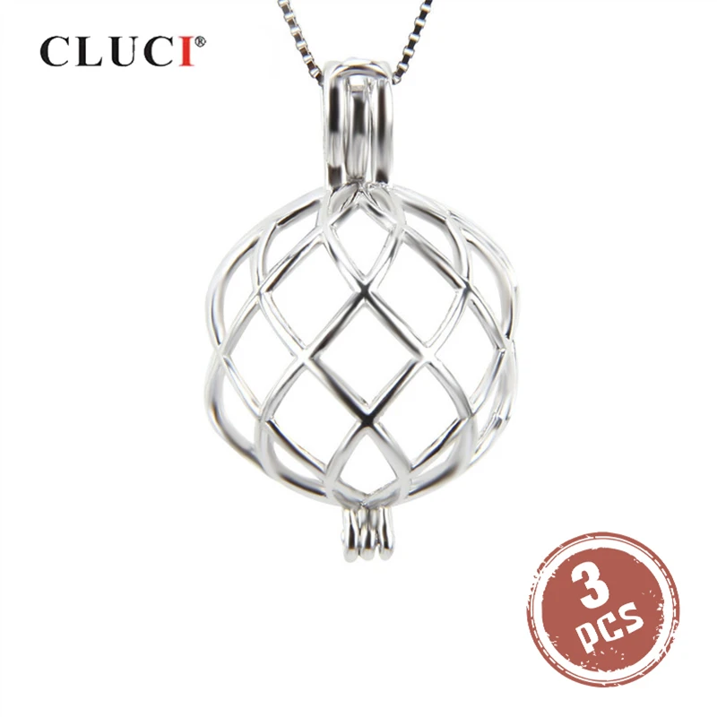 CLUCI 3 шт 925 Серебряная бусина В Форме Подвески кулон для женщин ожерелье серебро 925 подвесные женские украшения