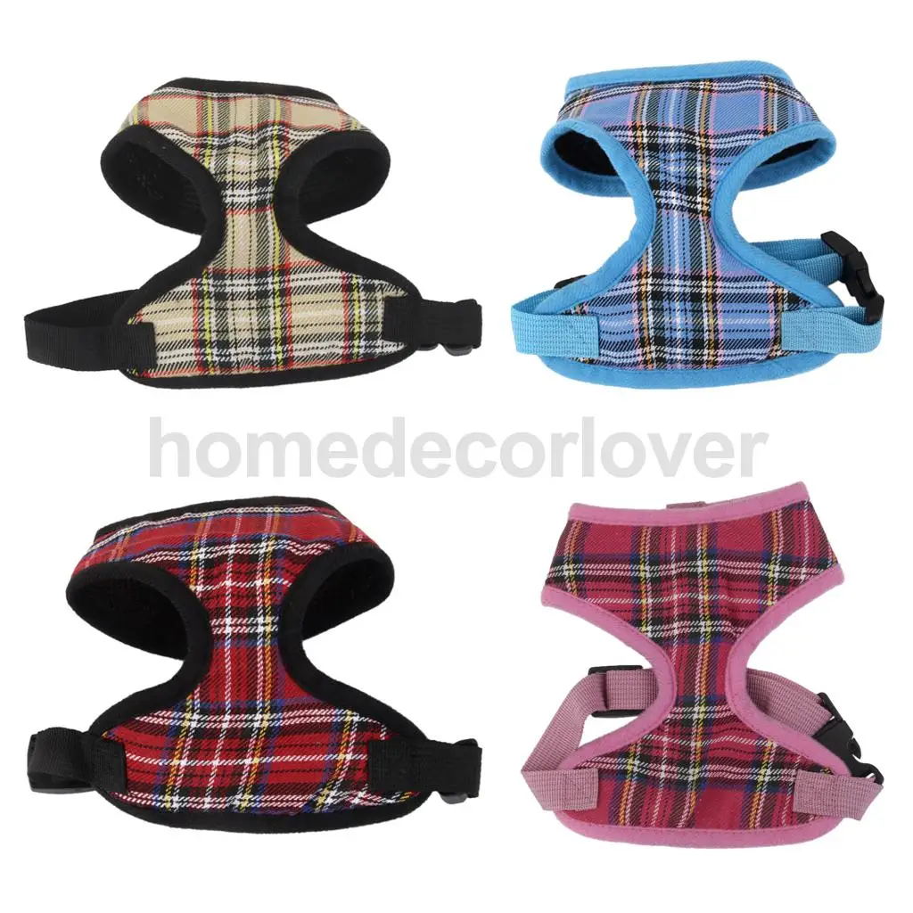 

Pet Dog Puppy Plaid Mesh Adjustable Harness Clothes Multicolor Multi Sizes