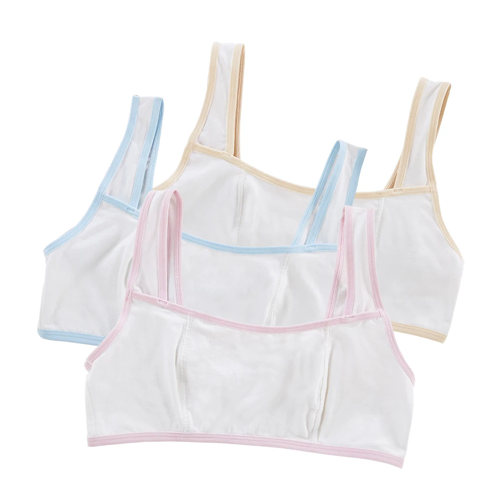 Solid Color Undergarment Clothes Cotton Baby Girls Bra For Kids Girls