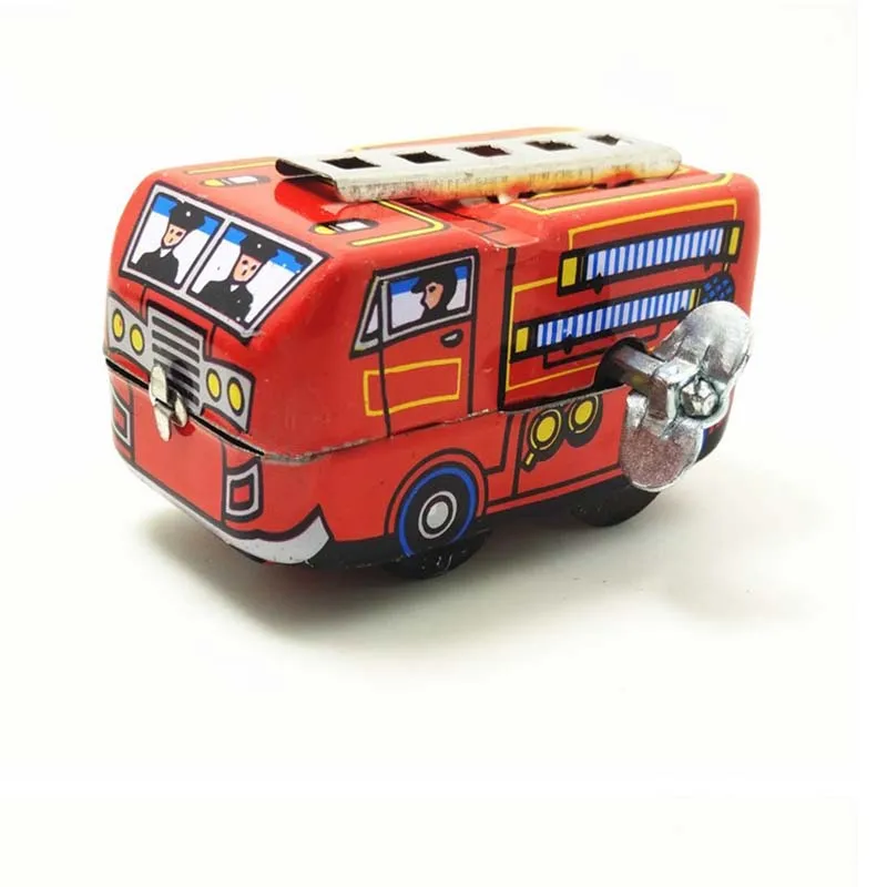 

Iron locomotive Clockwork Toy Car Kids Toys Vintage Fire Firefighter Truck Model Children Classic Wind Up