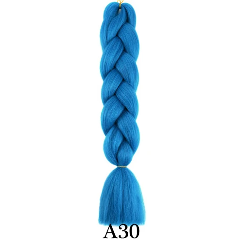 Огромные косички, Омбре, синтетические высокотемпературные волокна, косички, волосы для наращивания, вязанные крючком волосы для детей и женщин, 24 дюйма, 100 г - Цвет: M1b/синий