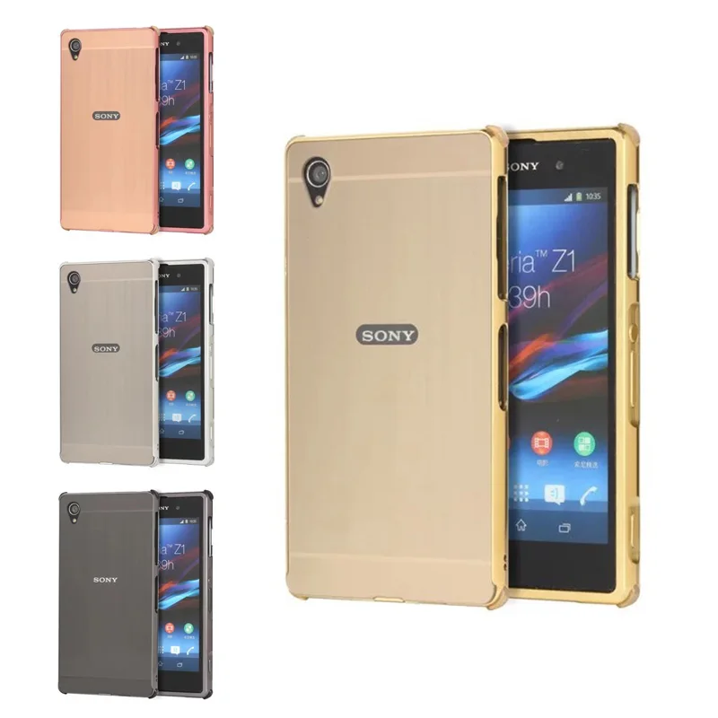 

For Sony Xperia Z1 Z 1 L39H Case Plating Metal Frame with Brushed Hard Back Cover Case for Sony Xperia Z1 L39H C6902 C6903 C6906