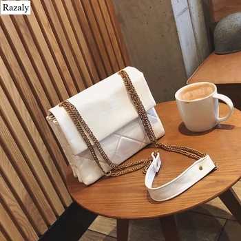 

Razaly brand high quality designer pu leather satchels vintage metal chain handbags crossbody bags tote luxury envelope bolsas