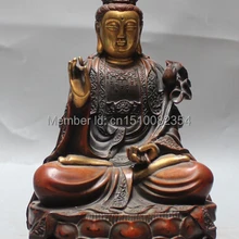 1" Фиолетовый Бронзовый 24 К Золото Свинка Лотос Сиденья Кван-инь Гуань Инь Статуя jardiniere