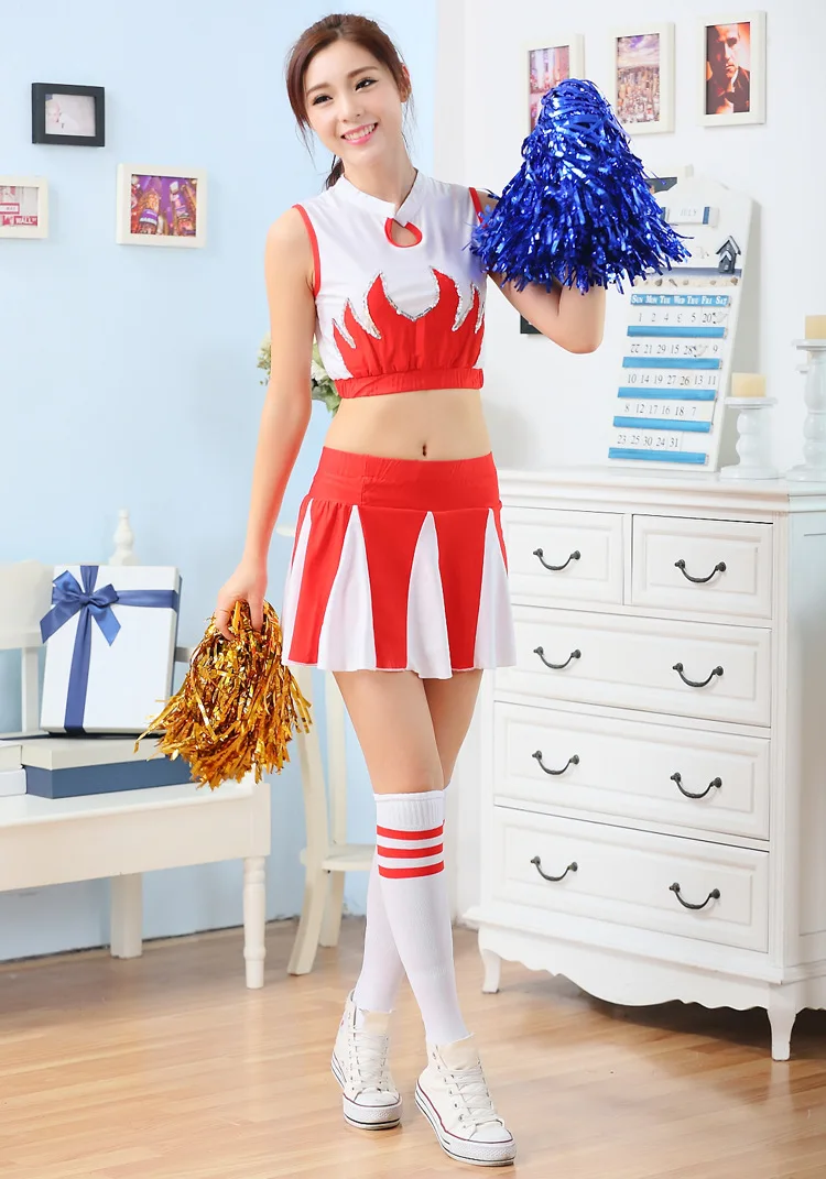 Cheerleader Costume Women Football Baby Lady Cheerleading Costumes Boys Girls Stage Performance Dresses Men Kids Adults Uniforms (1)