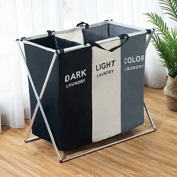 

Large Waterproof Folding Storage Basket Cotton Linen Frame With Lid Laundry Basket Dirty Clothes Underwear Storage Box