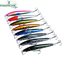 8PCS Hard Bait Fishing Lures 10cm 8.5g 6# Hooks Fish Minnow Lure Tackle Pesca Wobbler Artificial Swim Bait