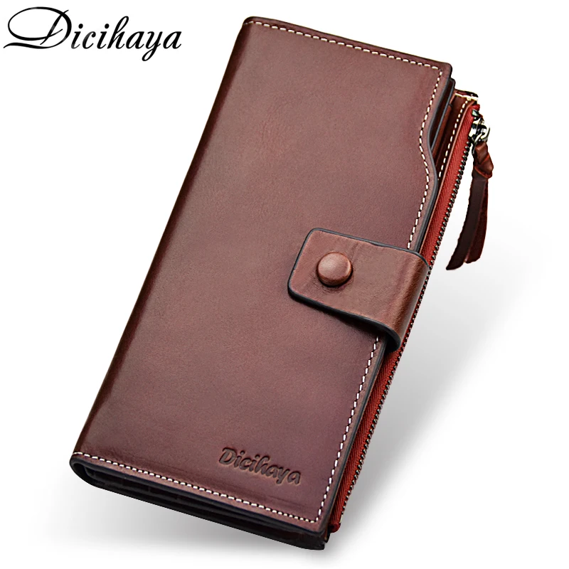 DICIHAYA Luxury Brand Genuine Leather Women Wallet Long Solid Zipper Wallet Red Money Bag Coin Purse Female Credit Card Holder DICIHAYA Luxury Brand Genuine Leather Women Wallet Long Solid Zipper Wallet Red Money Bag Coin Purse Female Credit Card Holder
