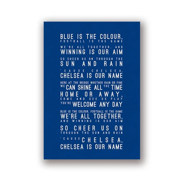 Chelsea FC Inspired Song лирика художественная живопись настенные картины, Blue is the Color лирика Типографика холст Художественная печать домашний декор - Цвет: PH637