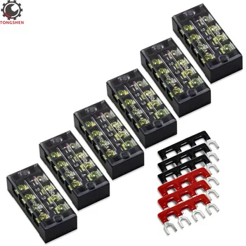 

12pcs 4 Positions Dual Row 600V 25A Screw Terminal Strip Blocks 400V 25A 4 Positions Pre-Insulated Terminal Barrier Strip