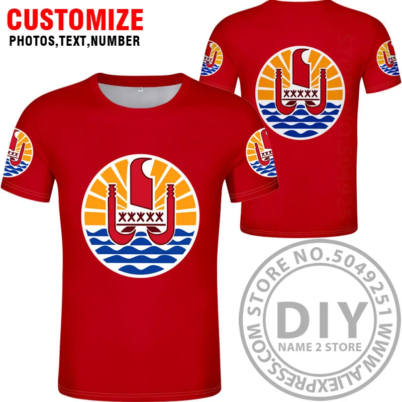 Французская Полинезия футболка diy изготовление под заказ имя номер pyf футболка Национальный флаг pf французская Страна Печать фото логотип красная одежда - Цвет: Style 8