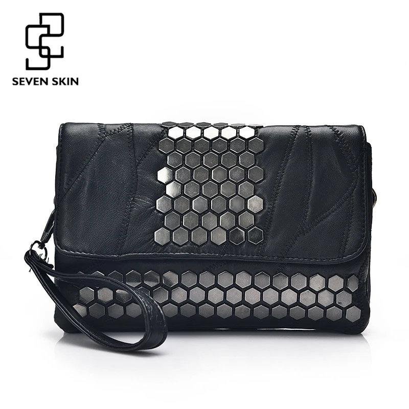 SEVEN SKIN Brand Women Messenger Bags Genuine Leather Female Handbag Fashion Designer High Quality Clutch Shoulder