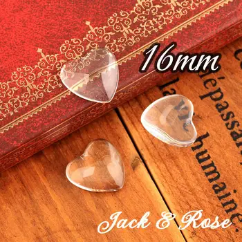 

100pcs/lot Good Quality 16mm Domed Heart Transparent Clear Magnifying Glass Cabochon Cameo Setting Base Set