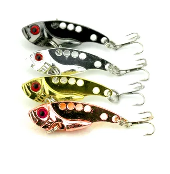 

Hot Sale Metal VIB Fishing False Lure 4CM 7G 10# Hooks Hard Artificial Blade Bait tackle fishing lures