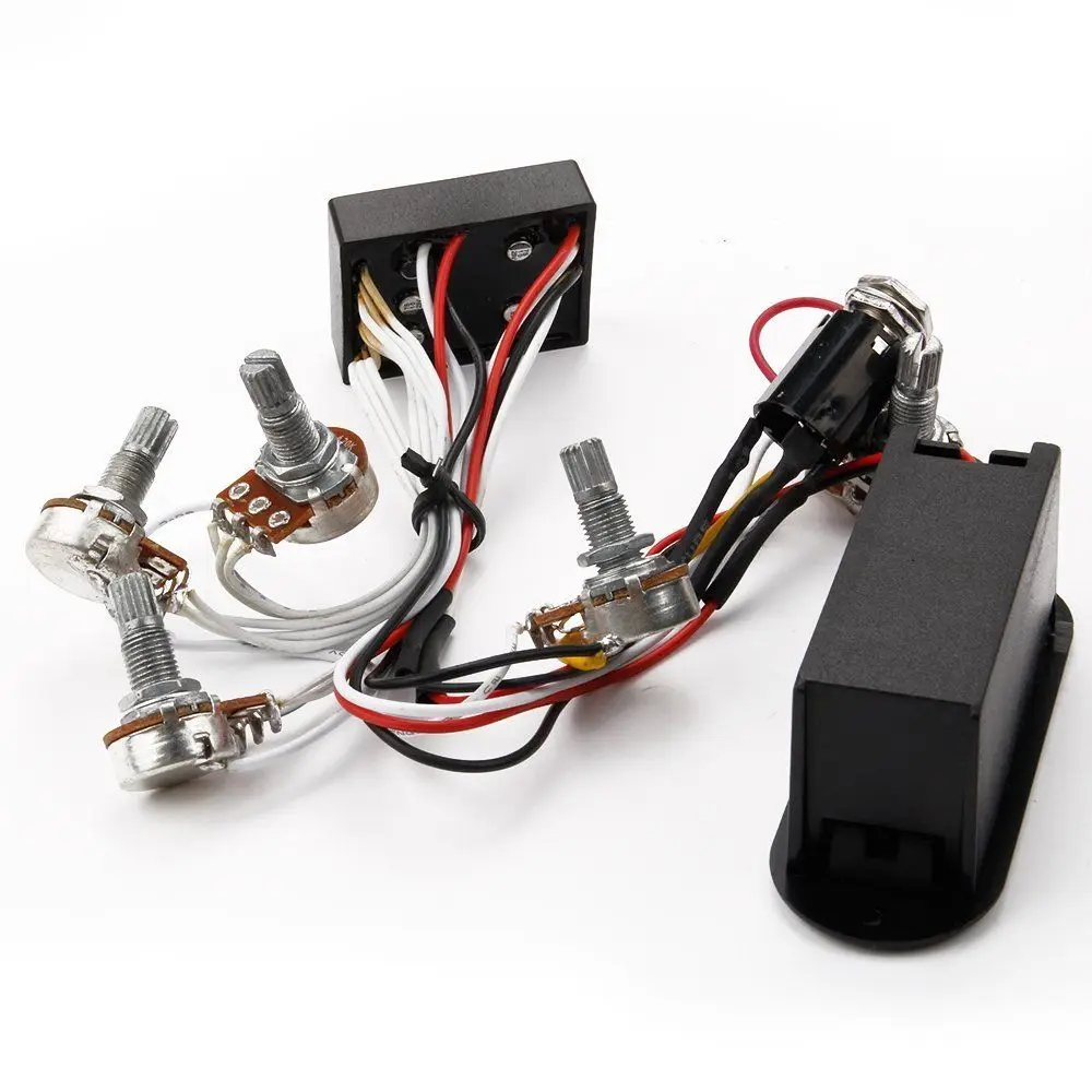 3 Band EQ Preamp Circuit Bass Guitar Wiring Harness for ... activebass wiring for pickups 