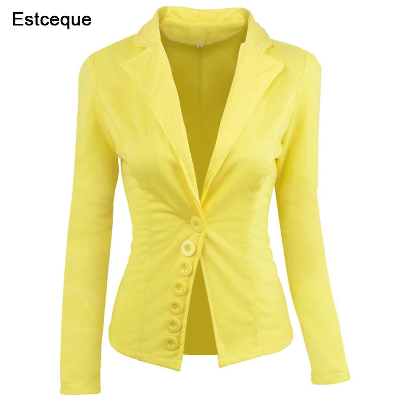 

Spring OL Blazers Solid Notched Collar Fit Women's Jacket Formal Office Business Female Suits Bleiser Feminino Plus Size S-XL