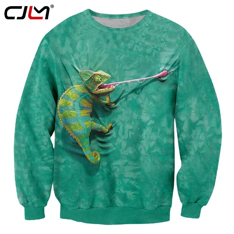 CJLM Крутая толстовка модные мужские 3d хамелеоны с принтом капюшоном Hombre