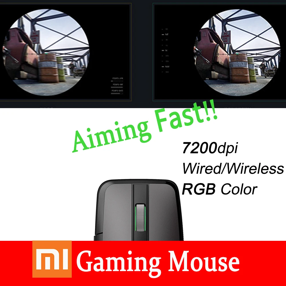Xiaomi mi Ga ng мышь Проводная/Беспроводная 7200 dpi двухрежимный переключатель шесть