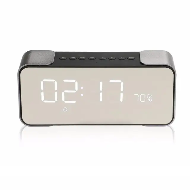 LED Clock Nightstand Digital Bedside Alarm Clock with Bluetooth Speaker