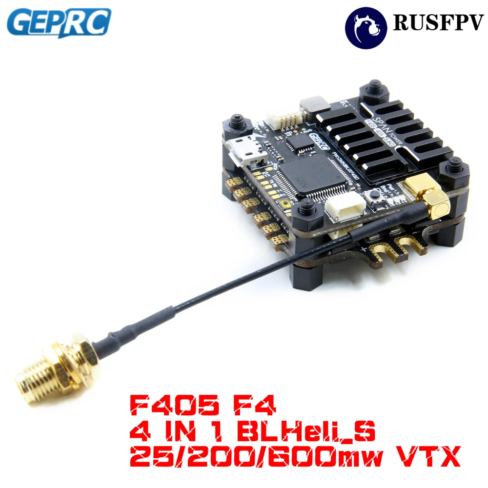 

GEPRC SPAN F405 40A 5.8G F4 Flight Controller 48CH 25/200/600mw VTX 40A 4 IN 1 BLHeli_S ESC 2-5S for RC FPV Racing Drone