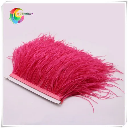 2 watermelon red ostrich feather fringe 2