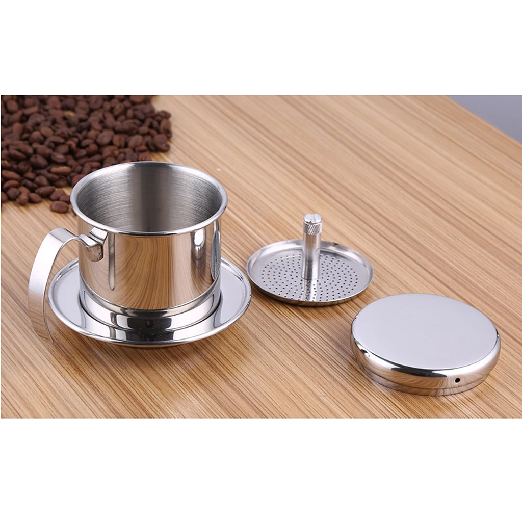1pc Pot Stainless Steel Vietnam Coffee Maker Drip Filter Maker Brewer 7.5cm