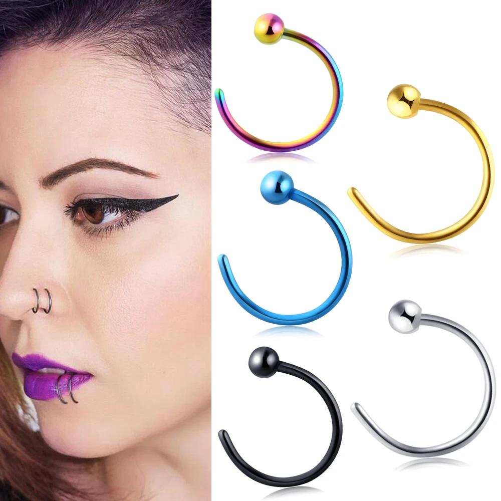 

JUNLOWPY Nose Stud Ring 20G 316L Surgical Stainless Steel Body Jewelry Piercing Nose Rings Fake piercing Factory Wholesales