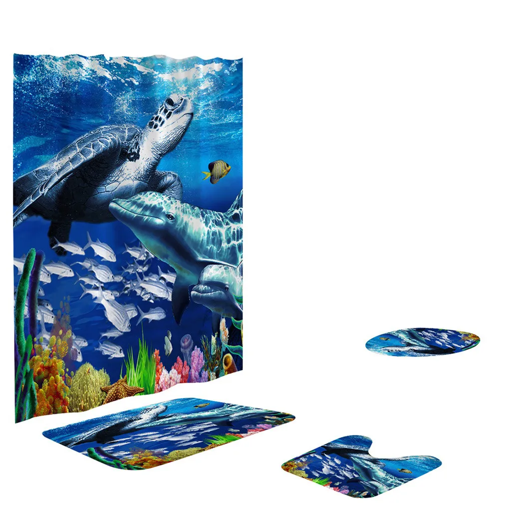 4 шт нескользящие Туалет полиэстер Крышка Мат Комплект Ванная комната Душ Шторы воды абсорбент анти-слип украшения Ванная комната Ковер