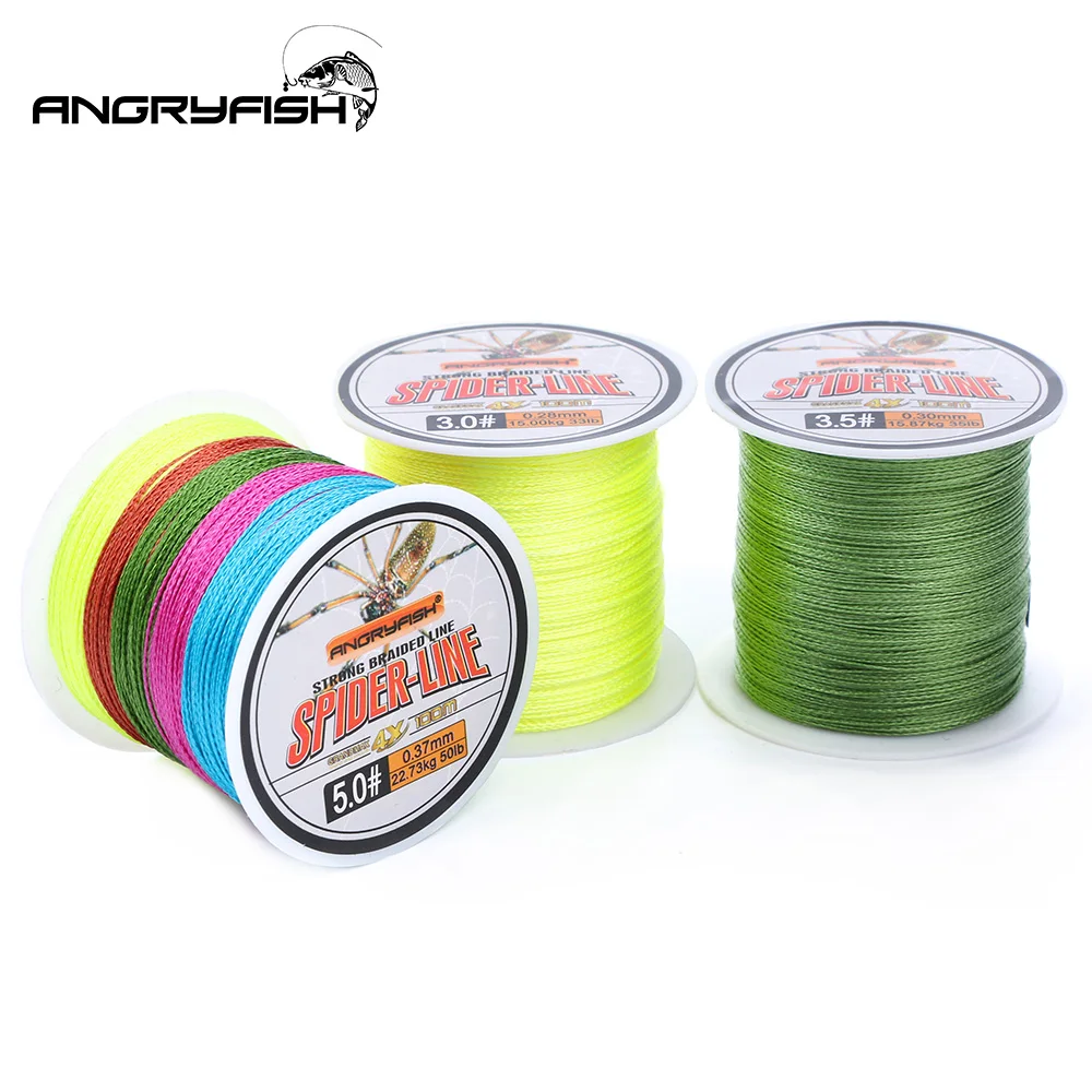 Angryfish 4 Braided Wire 100M Multicolor PE Braided 0.4#-6.0# Code 10-60LB PE Braided Multifilament Fishing Line for Saltwate Angryfish 4 Braided Wire 100M Multicolor PE Braided 0.4#-6.0# Code 10-60LB PE Braided Multifilament Fishing Line for Saltwate