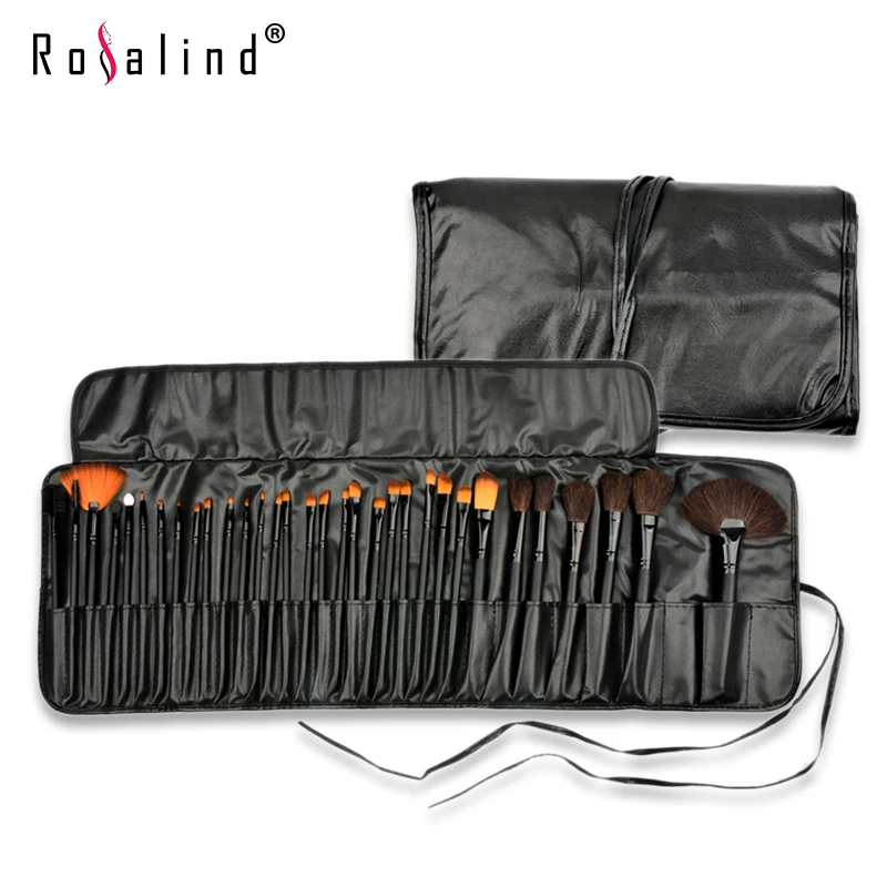 

Rosalind New Professional 32 Pcs/Set Makeup Brushes High Quality Facial Cosmetic Kit Beauty Bags Set Makeup Free Shipping
