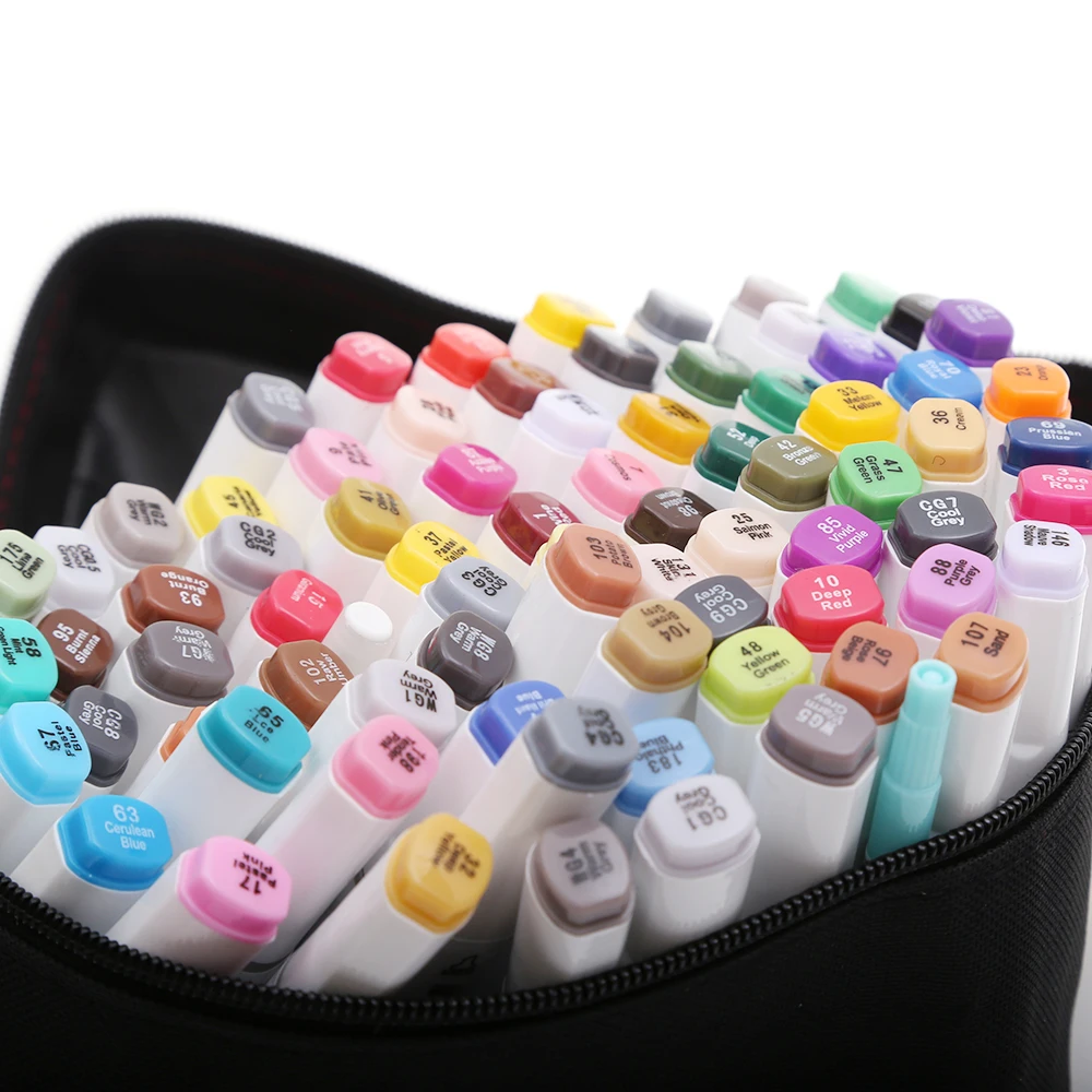 

TOUCHNEW 168 Colors Single Art Markers Pen Dual Head Alcohol Based Sketch Markers Manga Drawing Pens Art Supplies