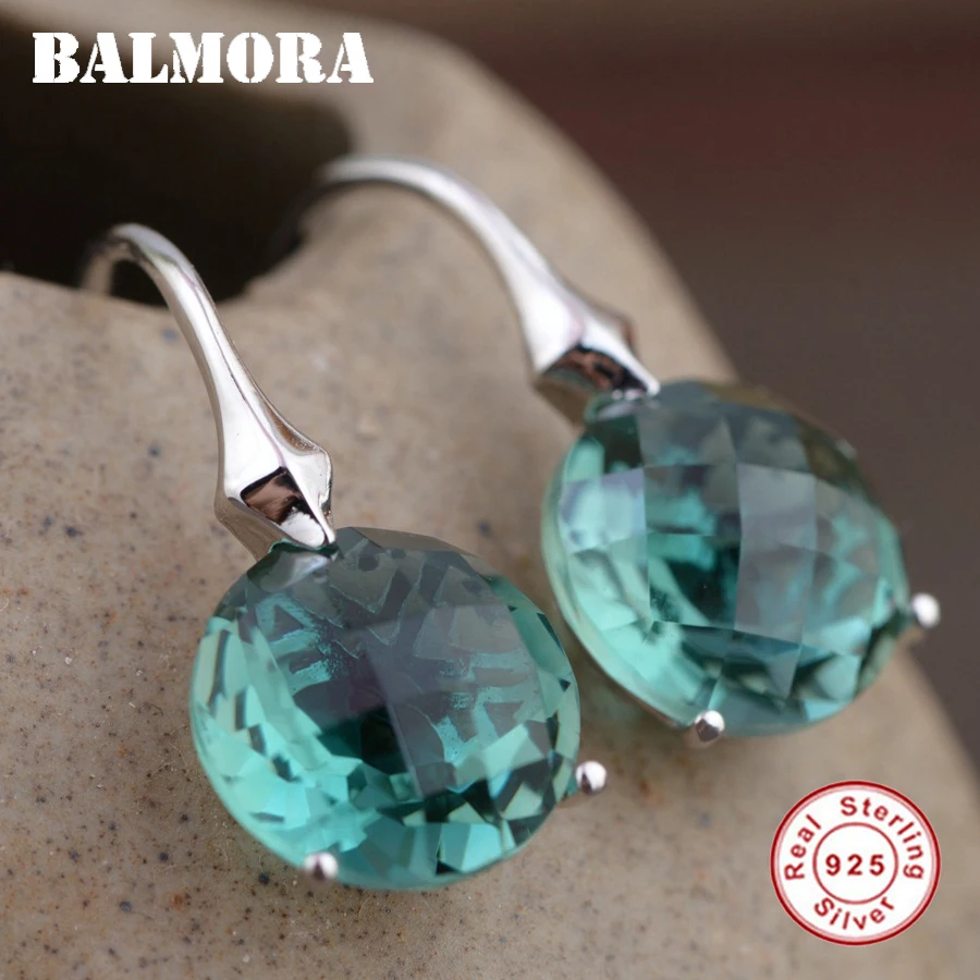 BALMORA, 925 пробы, серебряные серьги с кристаллами для женщин, женские вечерние, подарок, классические модные серьги, ювелирные изделия, Brincos Bijoux TRS30860