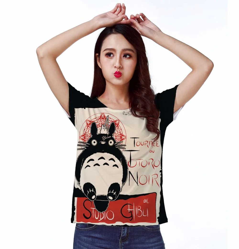 

T-shirt Top Tee Cute Noir My Neighbor Totoro Studio Warm Friend 0202