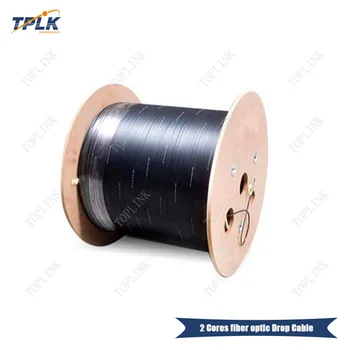 

FTTH drop cable 2000m/roll 2 cores fiber optic drop cable,outdoor Wire Type Fiber Optic Cable,black SingleMode LSZH sheath