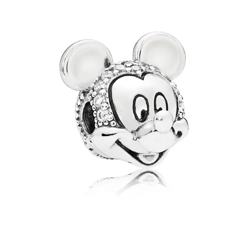 

2018 New Shimmering Miki Mouse Portrait Crystal Beads for Jewelry Making Silver 925 Jewelry DIY Beaded Beads for Women Bracelets