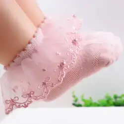 Для маленьких девочек кружевные носки Весна-осень носки для детей ясельного возраста для девочек с кружевом и жемчугом "носки ""для