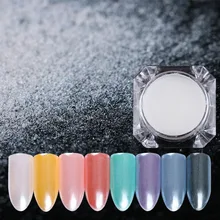 BORN PRETTY 1,5 г/кор. жемчуг для дизайна ногтей Блестящий Белый порошок DIY украшения для ногтей