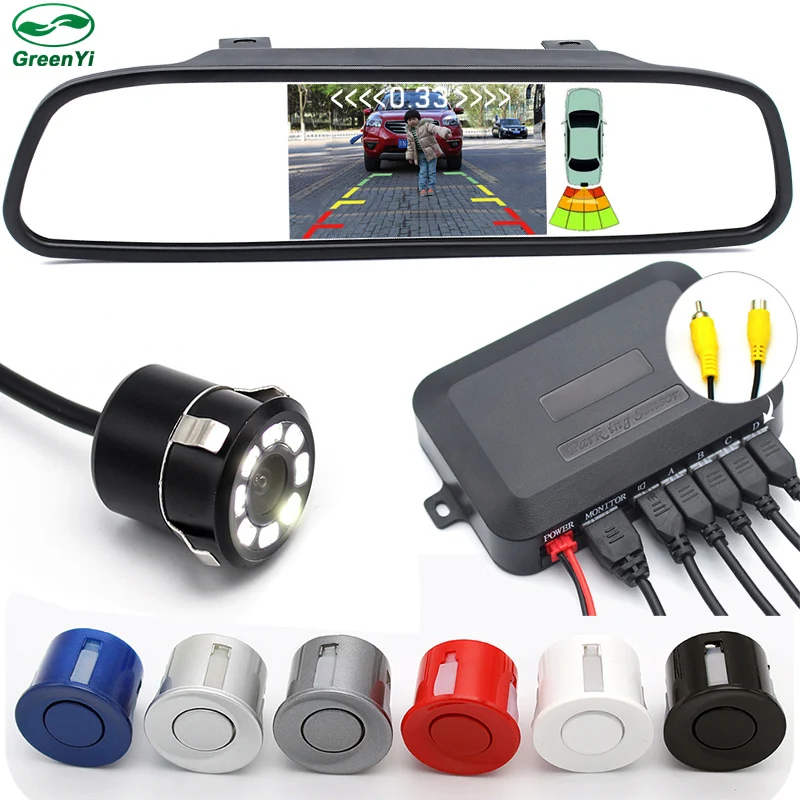 Prix pour 3in1 Voiture Visible Aide Au Stationnement, 4.3 Pouce TFT Miroir Moniteur Avec Vue Arrière Caméra et Vidéo Inverse Radar Parking Capteur Prix pour 3in1 Voiture Visible Aide Au Stationnement, 4.3 Pouce TFT Miroir Moniteur Avec Vue Arrière Caméra et Vidéo Inverse Radar Parking Capteur