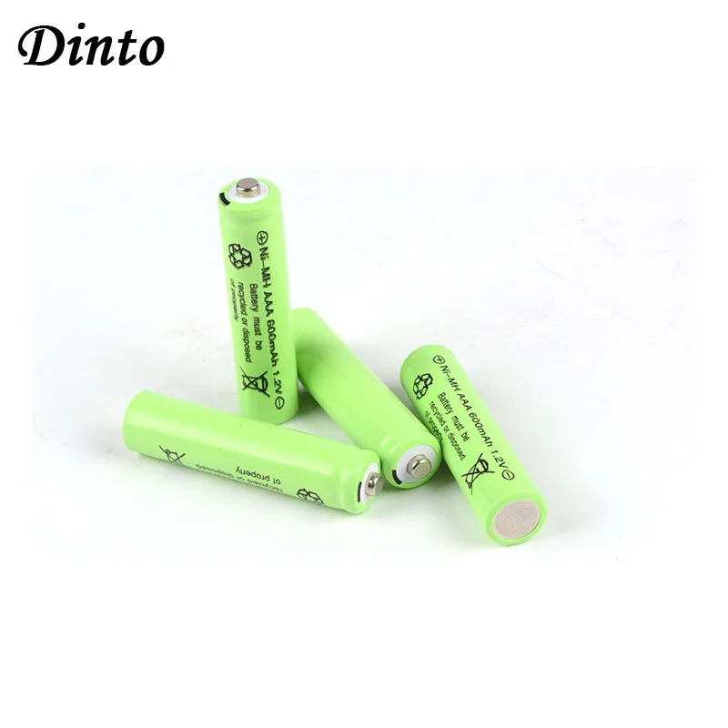 Dinto реальная емкость 600mAh 1,2 V NIMH NI MH AAA батареи NI-MH аккумуляторы для игрушек с дистанционным управлением фонарик MP3