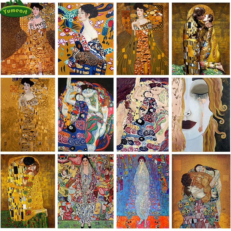 

YUMEART Paint with Diamond Mosaic Painting By Number Diamond Cross Stitch Famous Art Pictures Patterns Rhinestone Wall Decals