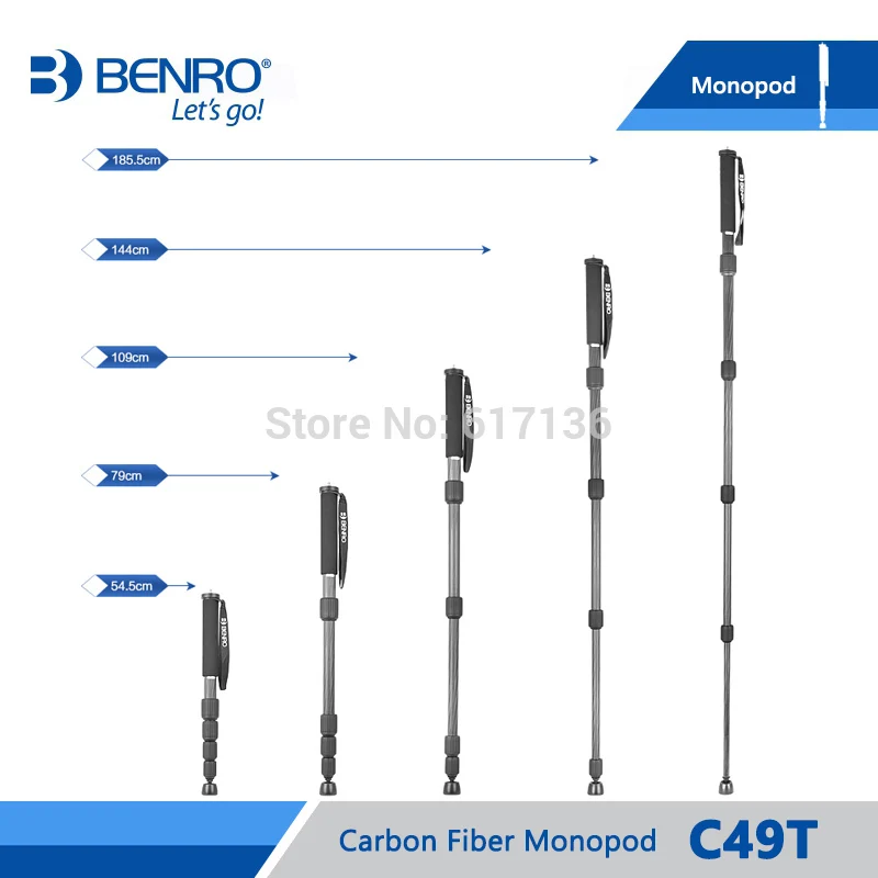 

New Benro c29t portable 5 horn frame professional carbon fiber monopod Max loading 10 KG only 0.41 free shipping