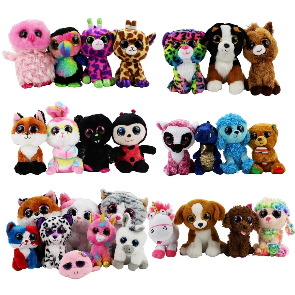 Ty Beanie Boos Plush Baby Toys Beanie Babies Unicorn Owl Pink Dolphin Turtle Penguin Dragon Dog Animals Soft Baby Dolls