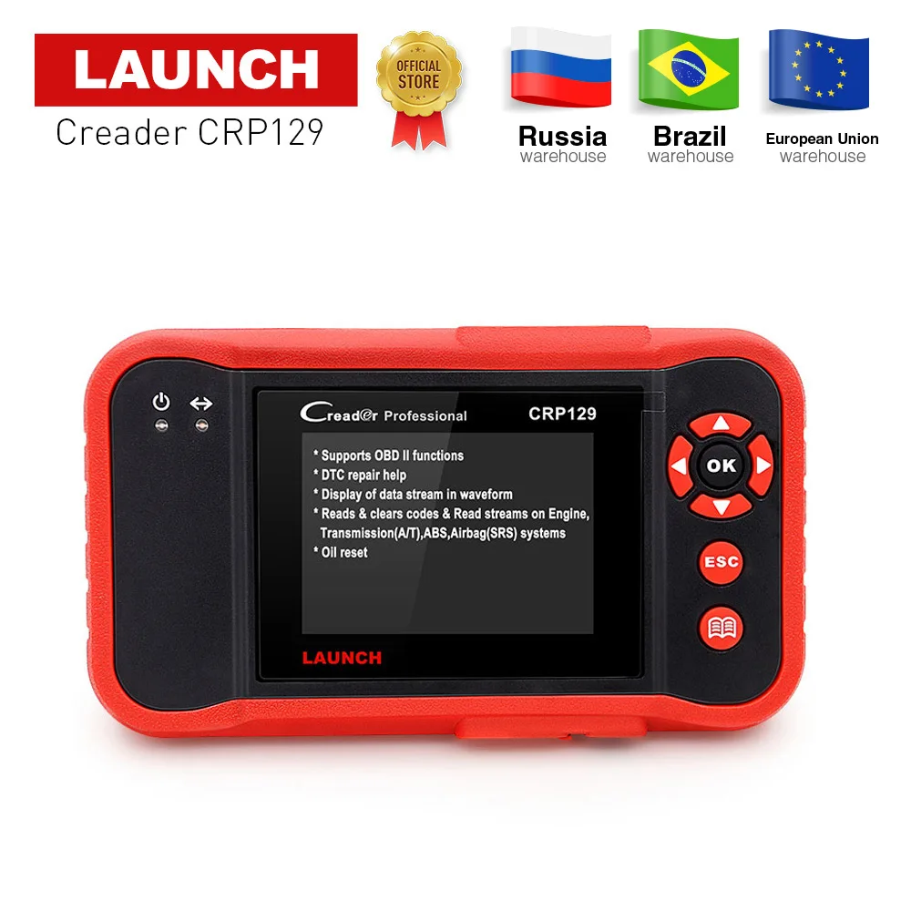 Launch X431 OBD2 Сканер CRP 129 читальный инструмент кодов авто сканер для ENG/AT/ABS/SRS и EPB/SAS/Oil сброса