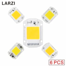 LARZI 6PCS AC220V LED COB Chip 10W 20W 30W 40W 50W 110V No need driver Smart IC bulb lamp For DIY LED Flood Light Spotlight