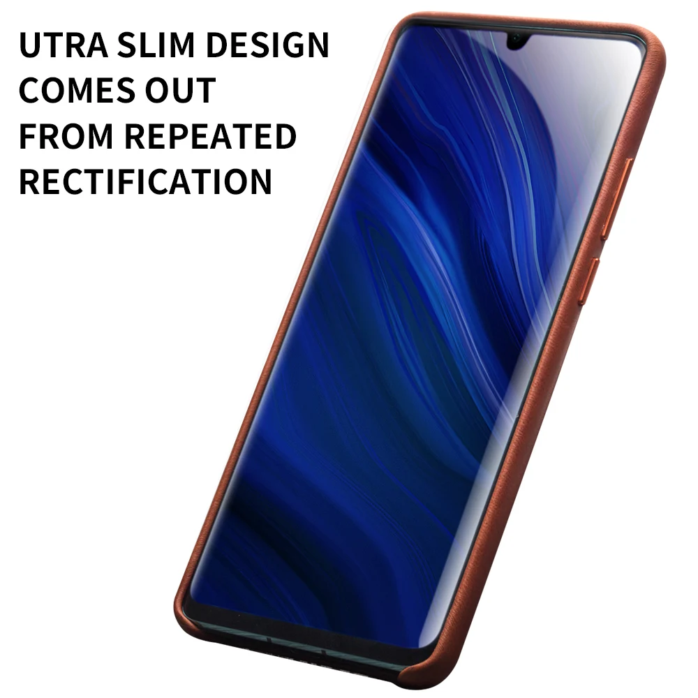QIALINO del Cuoio Genuino di Modo Ultra Cassa Del Telefono Sottile per Huawei P30 Pro da 6.47 pollici Fatti A Mano di Lusso Della Copertura Posteriore per Huawei p30-in Cover da Cellulari e telecomunicazioni su