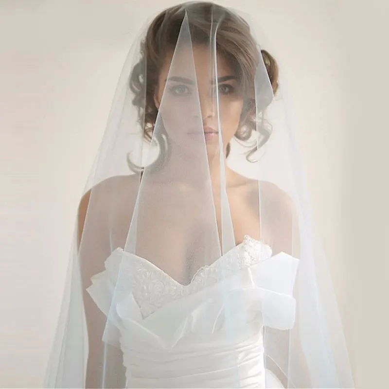 

Elegant Wedding Accessories 3 Meters 1 Layer Wedding Veil White Ivory Simple Bridal Veil With Comb Wedding Veil Hot Sale