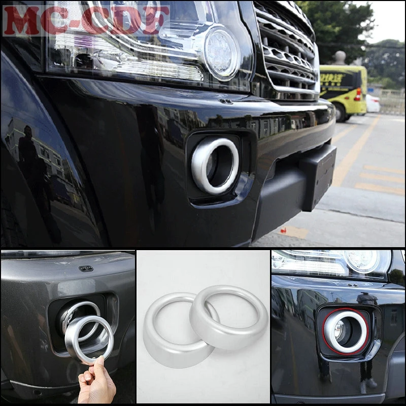 Car Accessories 2pcs For Land Rover Discovery 4 LR4 2014-2016 ABS Front Fog Lamp Ring Cover Trim | Автомобили и мотоциклы