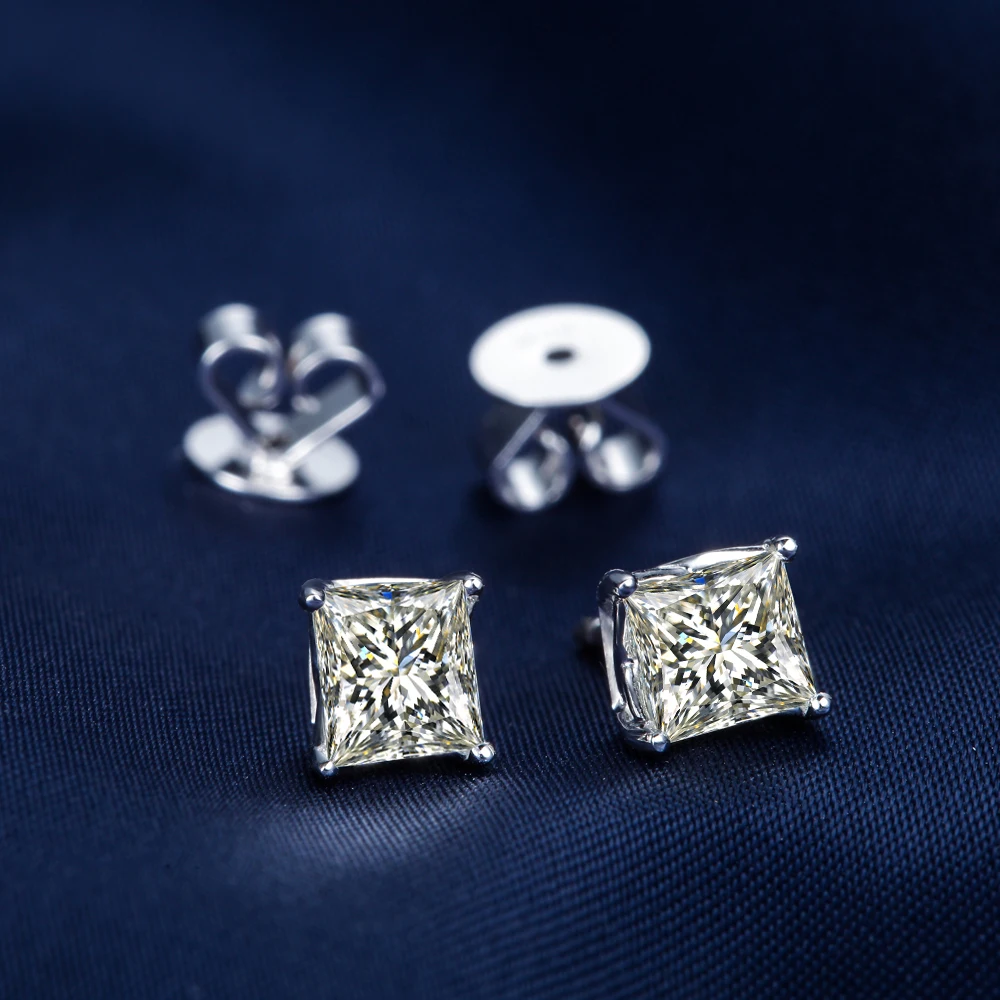 Zocai Princess Natural 0 6 Ct Certified H Vvs Diamond Earrings Zocai Princess Natural 0 6 Ct Certified H Vvs Diamond Earrings Jewelry Earring Ear Studs Cut 18k White Gold Erx000283 In From