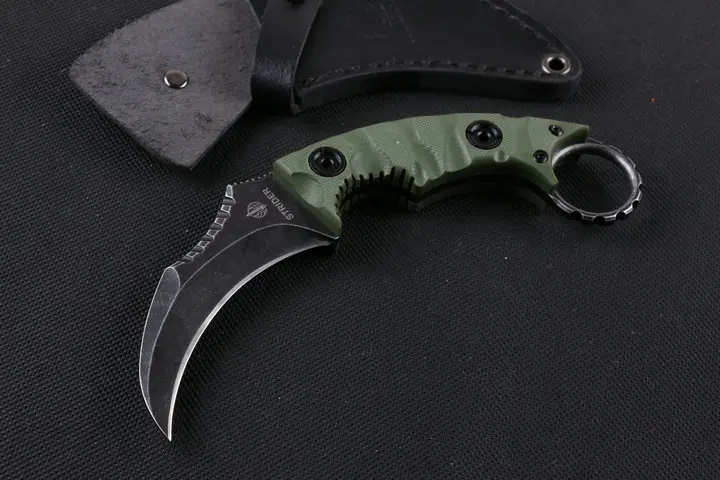 

Strider Tactical Fixed Knives,D2 Blade G10 Handle Karambit Hunting Knife,Camping Survival Knife.